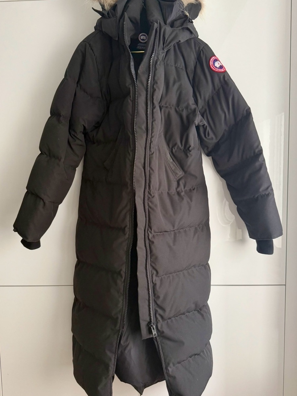 Canada Goose Mystique Black Long Down Parka with Fur-Trim Hood